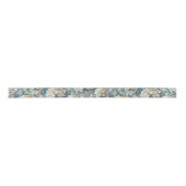 Ruban En Satin Elégant moody bleu poussiéreux flores d'aquarelle (Devant)
