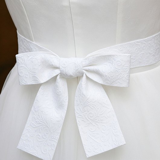 Ruban En Satin Élégant motif blanc