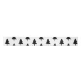 Ruban En Satin Élégant Motif blanc noir sapin de Noël (Devant)