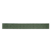 Ruban En Satin Élégant motif géométrique vert pin foncé doré (Devant)