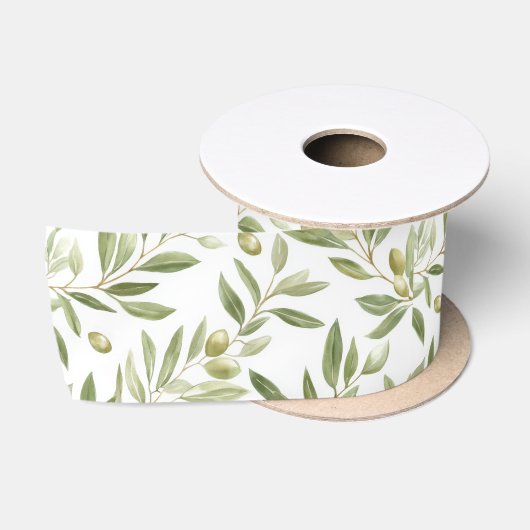 Ruban En Satin Élégant Olive Botanique (Bobine)