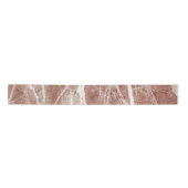 Ruban En Satin Élégant or Rose | Monogramme Marbre blanc (Devant)