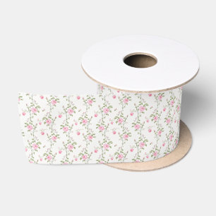 Ruban En Satin Élégant rose Roses Fleurs Motif