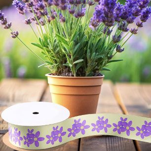 Ruban En Satin Élégant violet Fleurs Floral Crème Satin Ruban