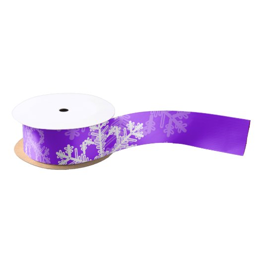 Ruban En Satin Élégant violet Snowflakes motif de Noël moderne (Bobine)