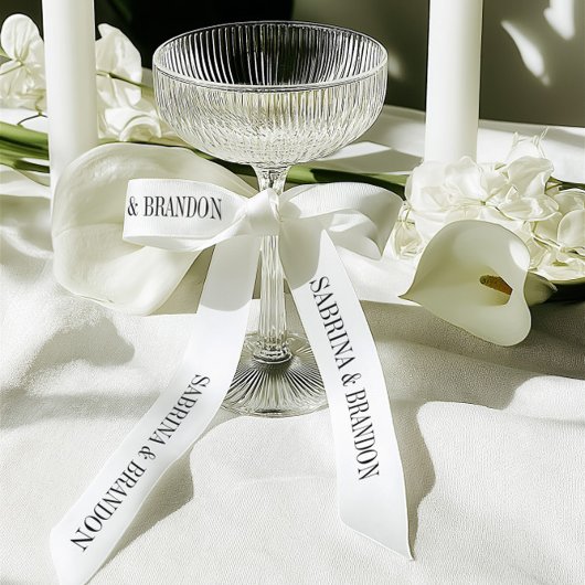 Ruban En Satin Elegant Wedding Custom Names Pattern