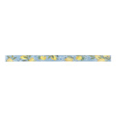 Ruban En Satin Elégante aquarelle bleu citron et fleur (Devant)
