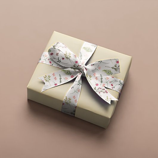 Ruban En Satin Elégante Fête des mariées rose et verte florale