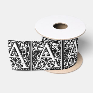 Ruban En Satin Élégante lettre Vintage florale A Monogramme