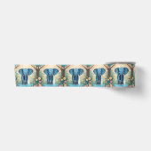 Ruban En Satin Eléphant Bébé Bleu Whimsical, (Devant)