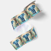 Ruban En Satin Eléphant Bébé Bleu Whimsical, (Dos)