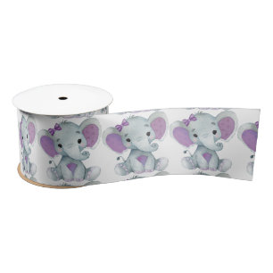 Ruban En Satin Élephant d'arachide Satin Ribbon Spool Bow pourpr