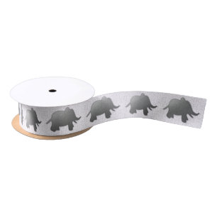 Ruban En Satin éléphant d'argent - blanc