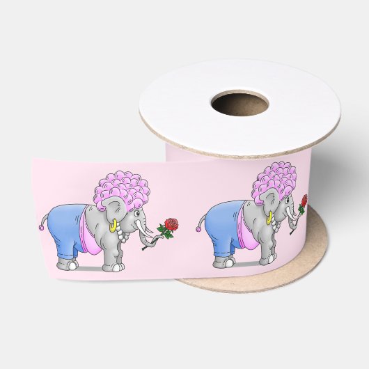 Ruban En Satin Éléphant Romantique Mignon (Bobine)