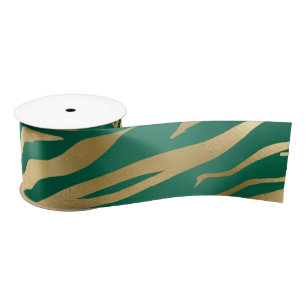 Ruban En Satin Emerald et Gold Safari Series Design 2