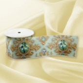 Ruban En Satin Émeraude et or