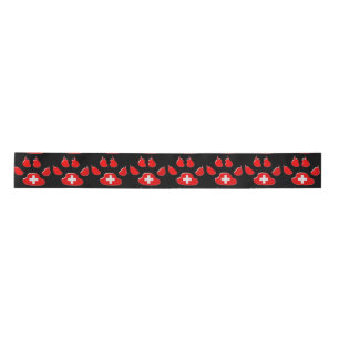 Ruban En Satin empreinte de patte suisse de chien