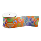 Ruban En Satin Empreintes Partout (Bobine)