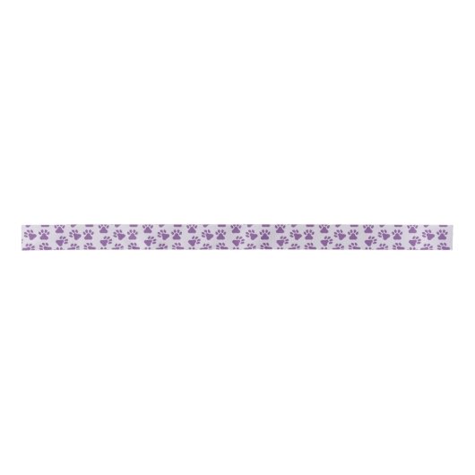 Ruban En Satin Empreintes violettes (Devant)