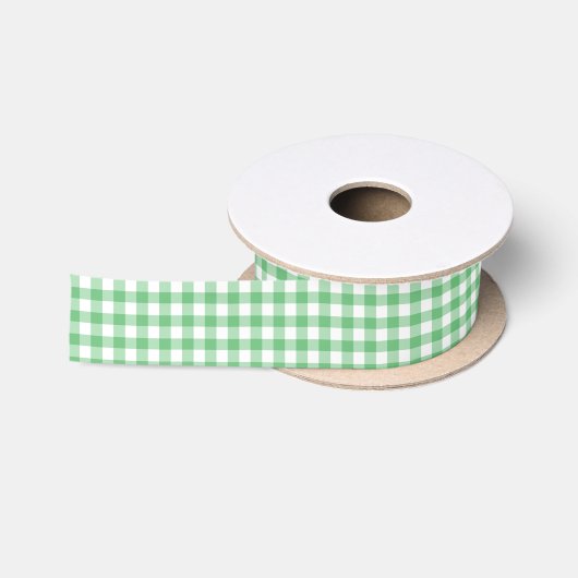 Ruban En Satin En vichy classique Vert été (Bobine)
