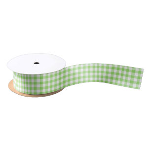 Ruban En Satin En vichy classique vert printemps