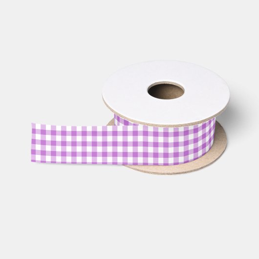 Ruban En Satin En vichy classique violet orchidée (Bobine)