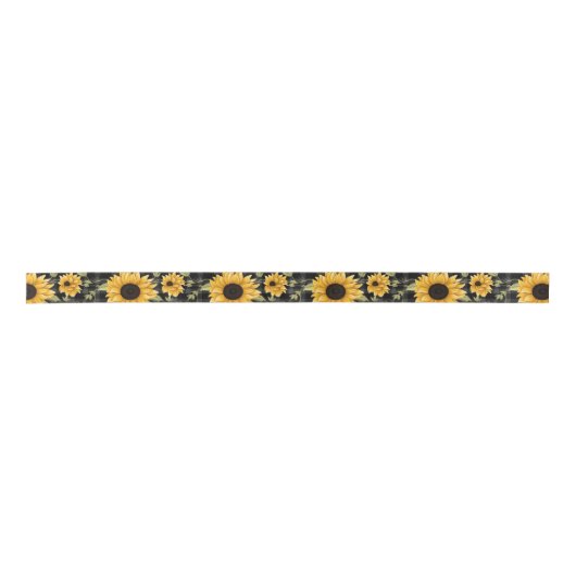 Ruban En Satin en vichy Motif tournesol (Devant)