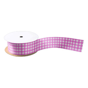 Ruban En Satin En vichy rose