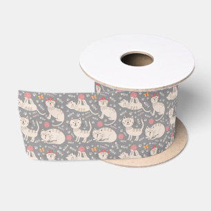 Ruban En Satin Enfants chats mignons Jouer des boules de fils cou