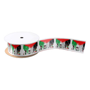 Ruban En Satin Enfants de Gaza peignant le drapeau de la Palestin