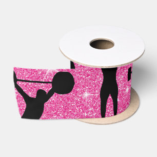 Ruban En Satin Entraînement Fitness Gym Sport Paillettes Roses