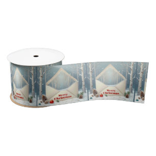 Ruban En Satin Enveloppe de Noël avec des bouleaux