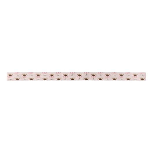 Ruban En Satin Espresso Martini Pattern Pink (Devant)