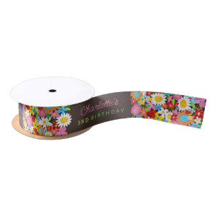 Ruban En Satin Étiquettes de remerciement de mariage Jardin de fl
