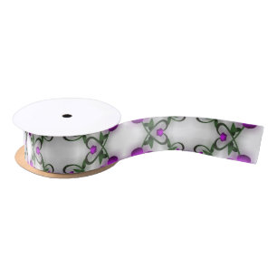 Ruban En Satin Étonnant look de dentelle de fleurs rose