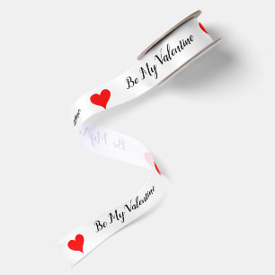 Ruban En Satin Être Ma Saint-Valentin Cœurs Rouges