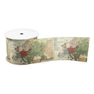 Ruban En Satin Europe Carte Pays Antique Mondiale
