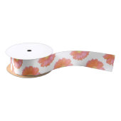 Ruban En Satin Faisée de gerbera orange (Bobine)