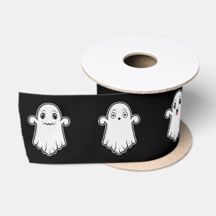 Ruban En Satin Fantômes avec différents visages Mignon Halloween 
