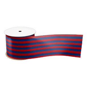 Ruban En Satin Fashion Rouge et Bleu Horizontale bandes