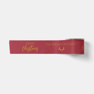 Ruban En Satin Faux-Gold personnalisé Joyeux Noël