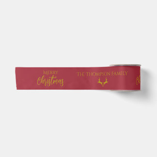 Ruban En Satin Faux-Gold personnalisé Joyeux Noël