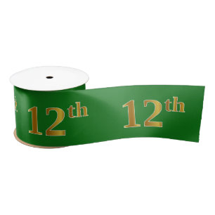 Ruban En Satin Faux/Imitation Gold "12ème" Numéro d'événement (Ve