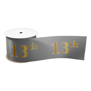 Ruban En Satin Faux/Imitation Gold "13e" Numéro d'événement (g