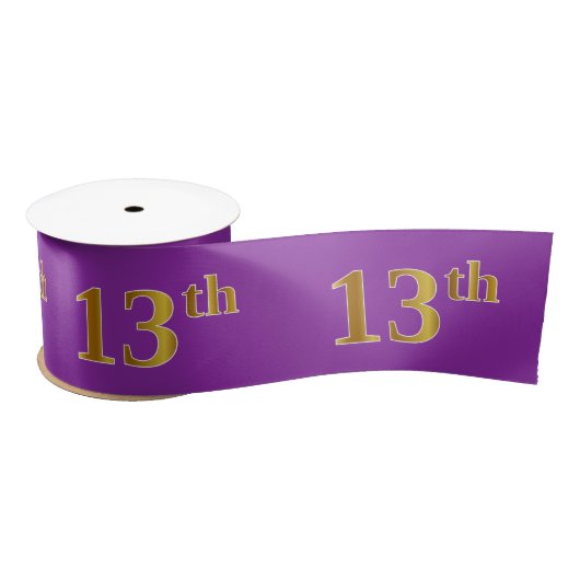 Ruban En Satin Faux/Imitation Gold "13ème" Numéro d'événement (vi (Bobine)