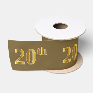 Ruban En Satin Faux/Imitation Gold "20th" Numéro d'événement (Bro
