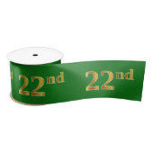 Ruban En Satin Faux/Imitation Gold "22e" Numéro d'événement (Vert (Bobine)