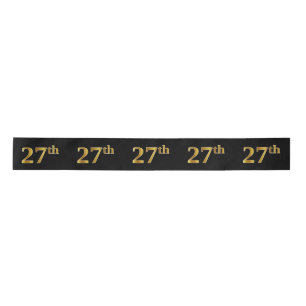 Ruban En Satin Faux/Imitation Gold "27th" Numéro d'événement (Noi