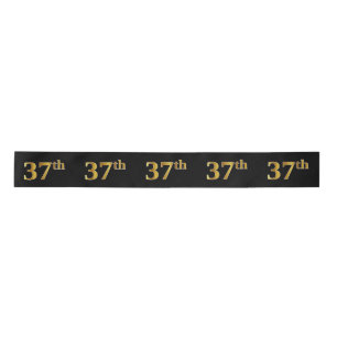 Ruban En Satin Faux/Imitation Gold "37th" Numéro d'événement (Noi