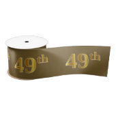 Ruban En Satin Faux/Imitation Gold "49th" Numéro d'événement (Bro (Bobine)